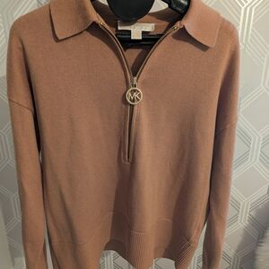 Michael Kors Men's Zip-Up Sweater in Brown